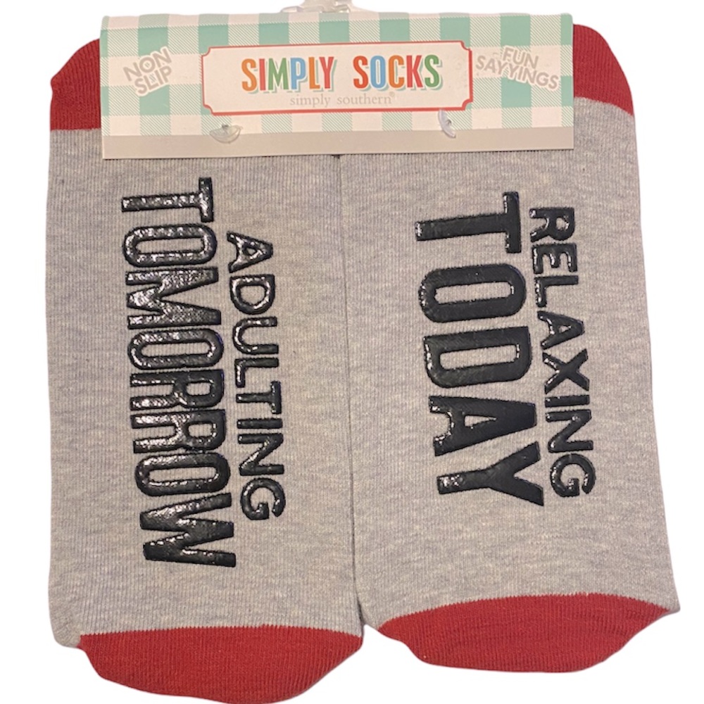 Simply Southern “Relaxing Today Adulting Tomorrow “ Socks